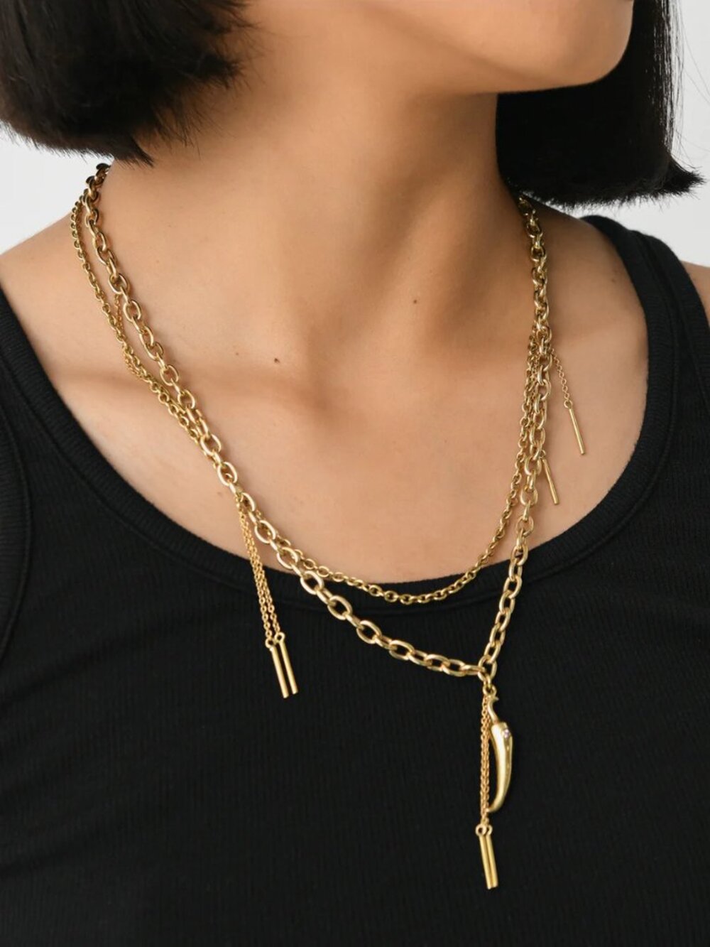 ALEMAIS  High Roller Chilli Chain Necklace gold brass